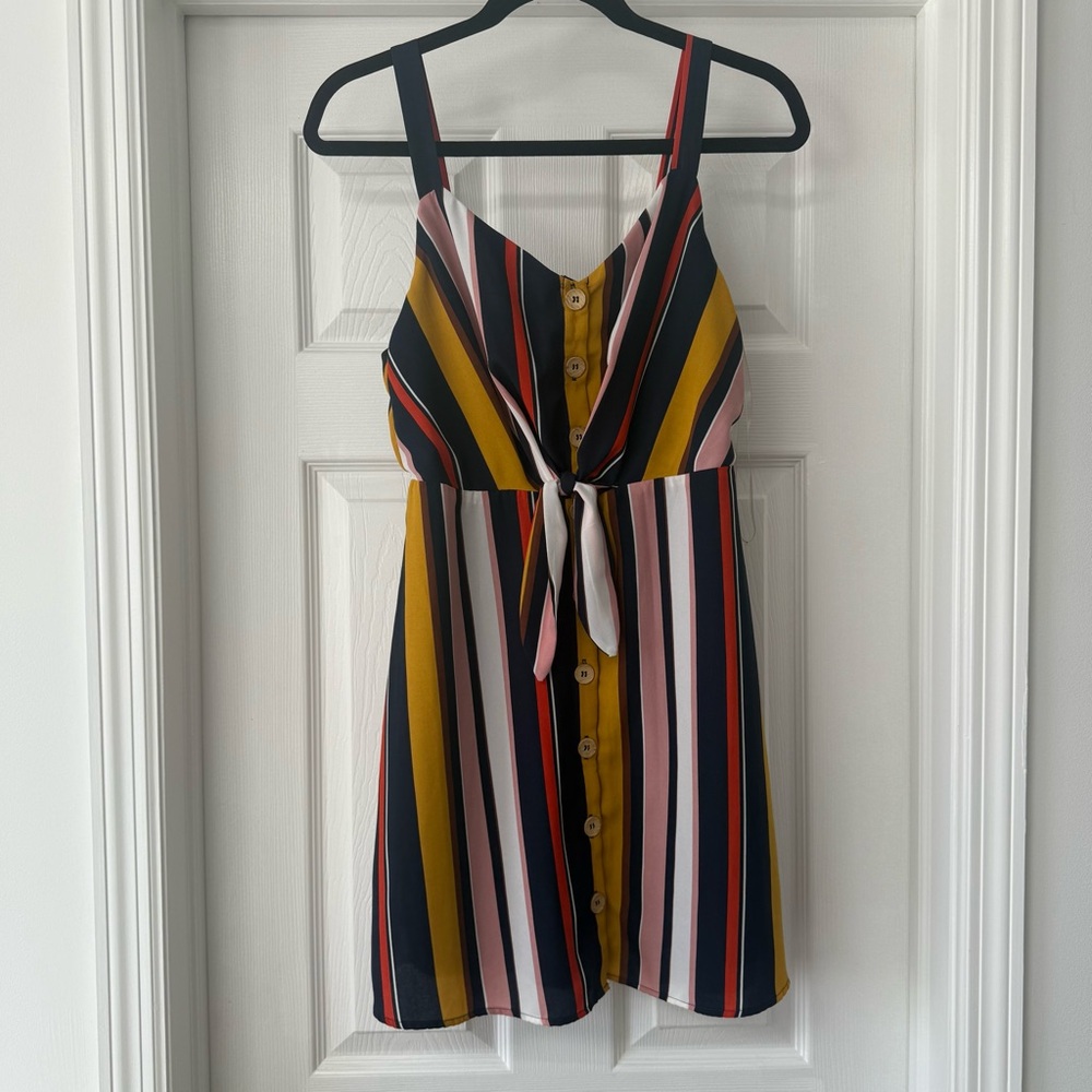 Lush Multicolor Striped Mini Dress